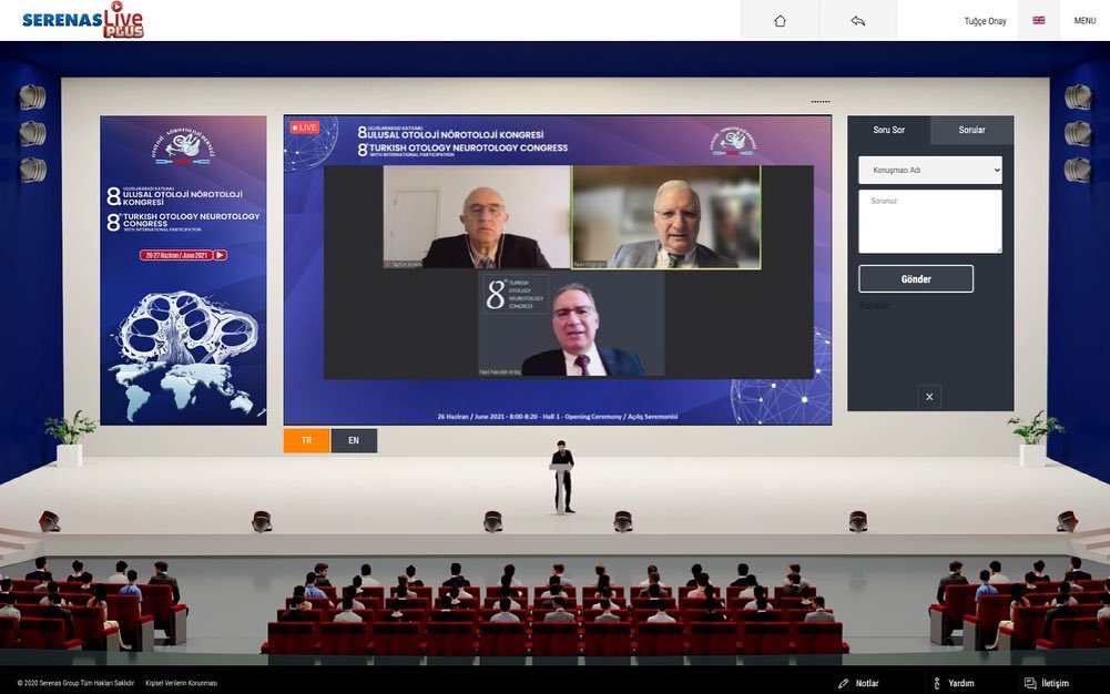 SerenasGroup's tweet image. Türk Otoloji Nörootoloji Derneği’nin düzenlediği, 8. Ulusal Otoloji Nörotoloji Kongresi, 3 toplantı salonundan eş zamanlı akan bilimsel programı, 29 ülkeden 550 katılımcısı ile bu sabah Serenas Live platformu üzerinden başladı.

#otolojinörootoloji #serenas
#serenasgroup