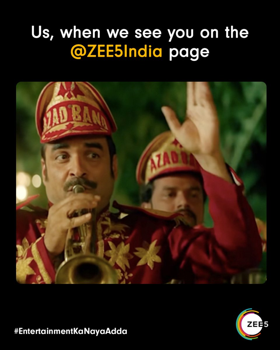Hum toh ready hai band baaje ke saath aapko welcome karne ke liye! Aap bas @ZEE5India ko follow kijiye aur latest updates paiye. 

#EntertainmentKaNayaAdda