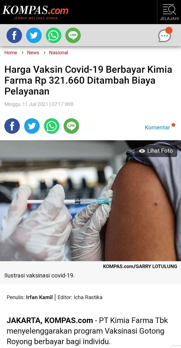 Setelah polemik hebat, Desember 2020 Presiden @jokowi menyatakan vaksin #COVID19 gratis. 

Sekarang dengan dalih gotong royong, vaksin bisa dibeli di Kimia Farma. 

Apakah vaksin berbayar ini akan mengalahkan ketersediaan yang gratis?