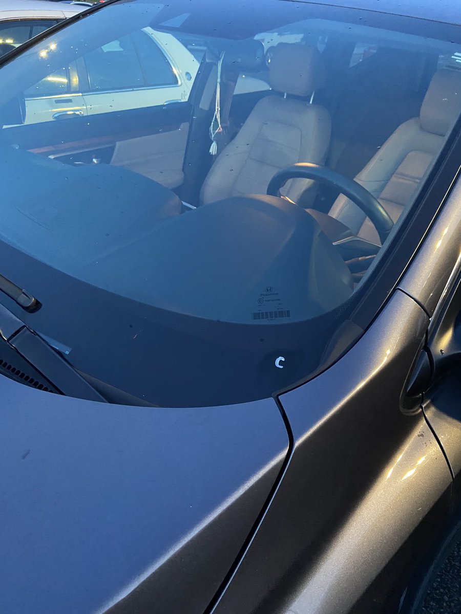 MaryFrix_'s tweet photo. This is in JACKSON, TN! This was on my windshield when we left dinner tonight. It had to have happened tonight or last night. I can only assume “C” stands for “child”. I have read into similar posts. Please stay aware of your surroundings! https://t.co/O01wNAkSQa