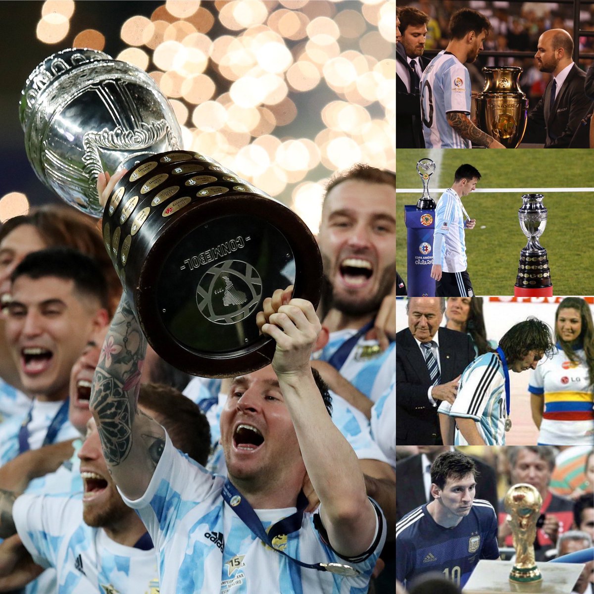 Juezcentral's tweet photo. Fueron 4 finales perdidas consecutivas. 3 de Copa América, 1 de un Mundial. Pero el fútbol siempre da revancha... https://t.co/KH3rUkJZrg