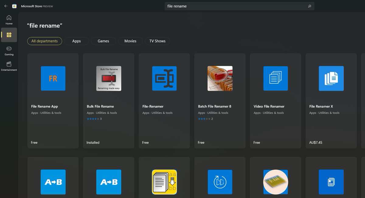 Valley_Software's tweet image. Number two in store (searched in Australia in #windows11 store)

Had a few bugs in the latest major change, with those (hopefully!) resolved last week, I hope #BulkFileRename might get to number 1!