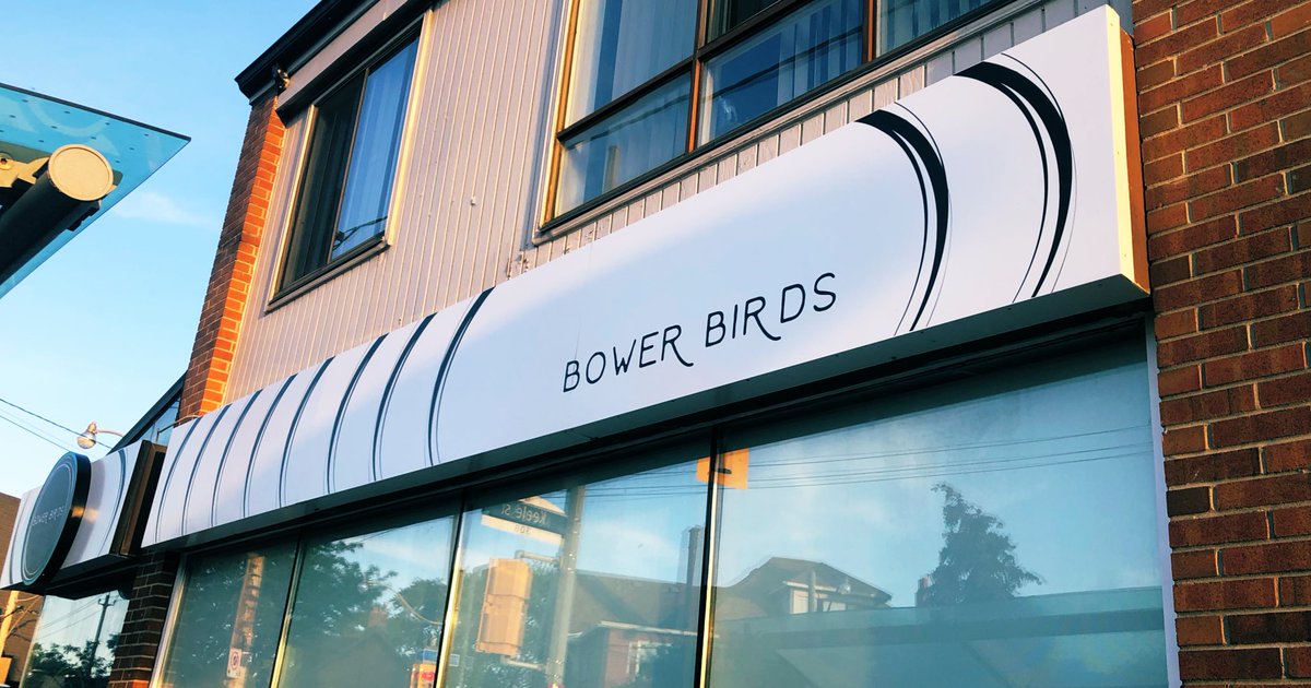 Our new Annette St. signage #bowerbirdshair #junctionsalon #hair #hairdesign #torontohair #junction #keeleandannette