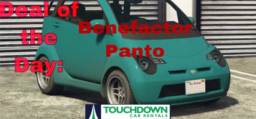 TouchdownLSIA's tweet image. Pop into Touchdown LSIA and rent our car Deal of the Day: The stylish Benefactor Panto!
