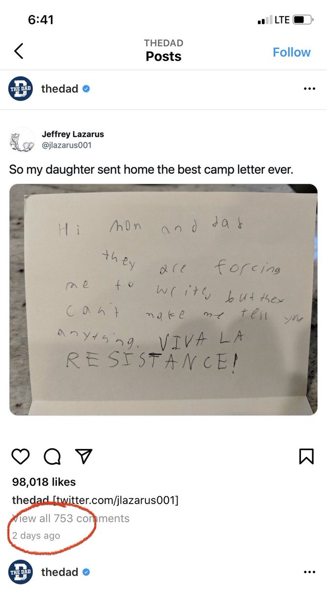 jlazarus001's tweet image. Three years later and content farm accounts are still posting it. Truly this letter will be the Lazarus family’s most lasting contribution to society.