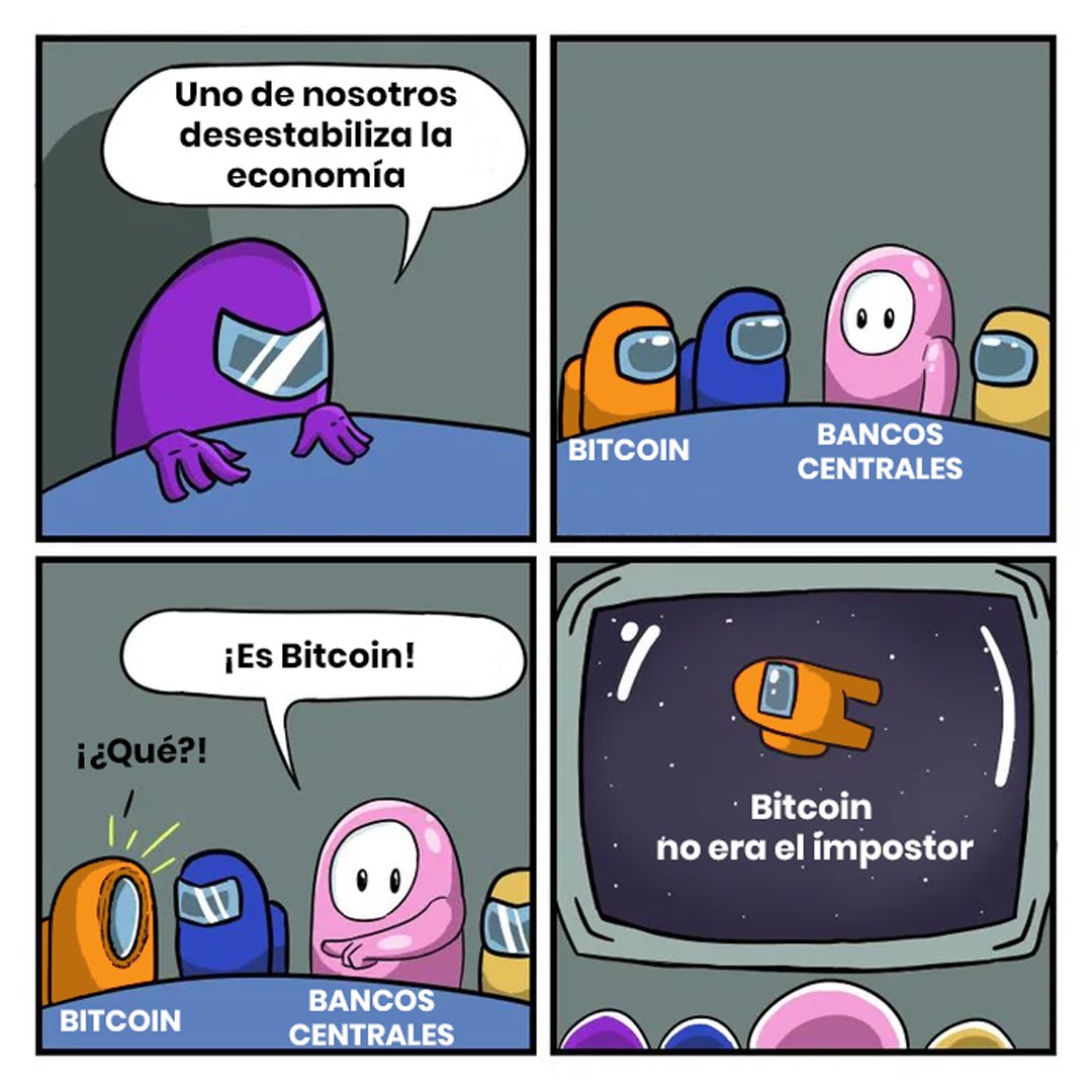 Vaya... ¿Quién será el impostor?🙄🏦❓

#Bitcoin #BTC #Meme #AmongUs #Economía #Finanzas #Descentralización #Bancos #Tecnología