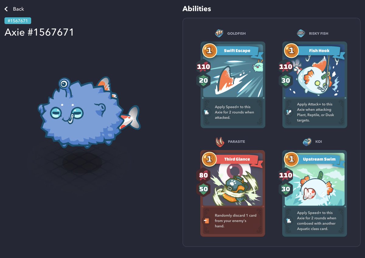 JClutch_eth's tweet photo. Never know what you'll get while breeding! Thoughts on this 5/6 Aqua? How are discard teams performing in arena meta rn? https://t.co/k597TIbpdP