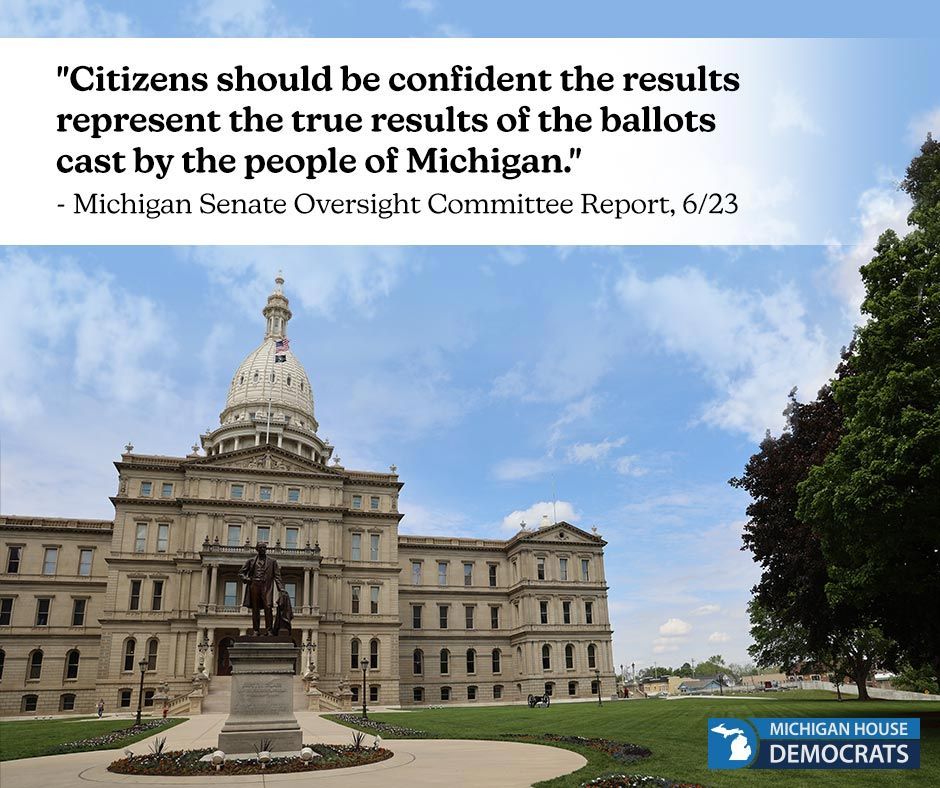 After a 7 month investigation that wasted taxpayer time and money we have finally confirmed what we always knew - that Michigan’s election was safe and secure and anything to the contrary was nothing more than conspiracy theories.