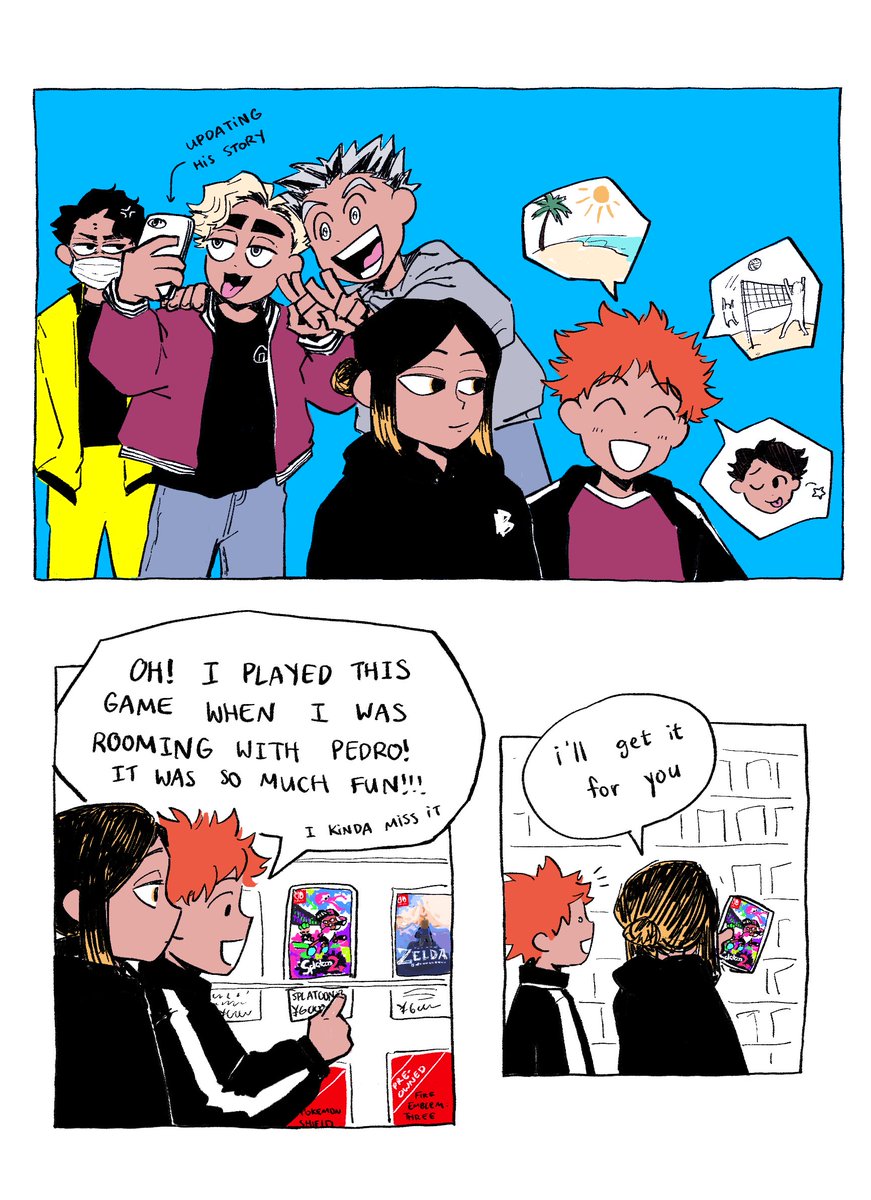 kenma takes msby (hinata) shopping and atsumu unsuccessfully tries to cash in on his gamer wealth 