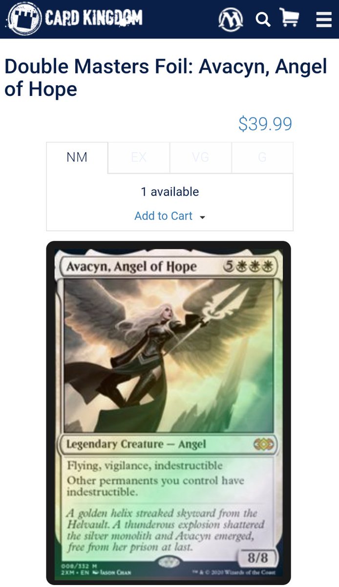 DevinLee72's tweet photo. Shoutout to when I gave my brother a free foil Avacyn, Angel of Hope from Double Masters VIP when it was worth $18... https://t.co/oqcMZvZlGF