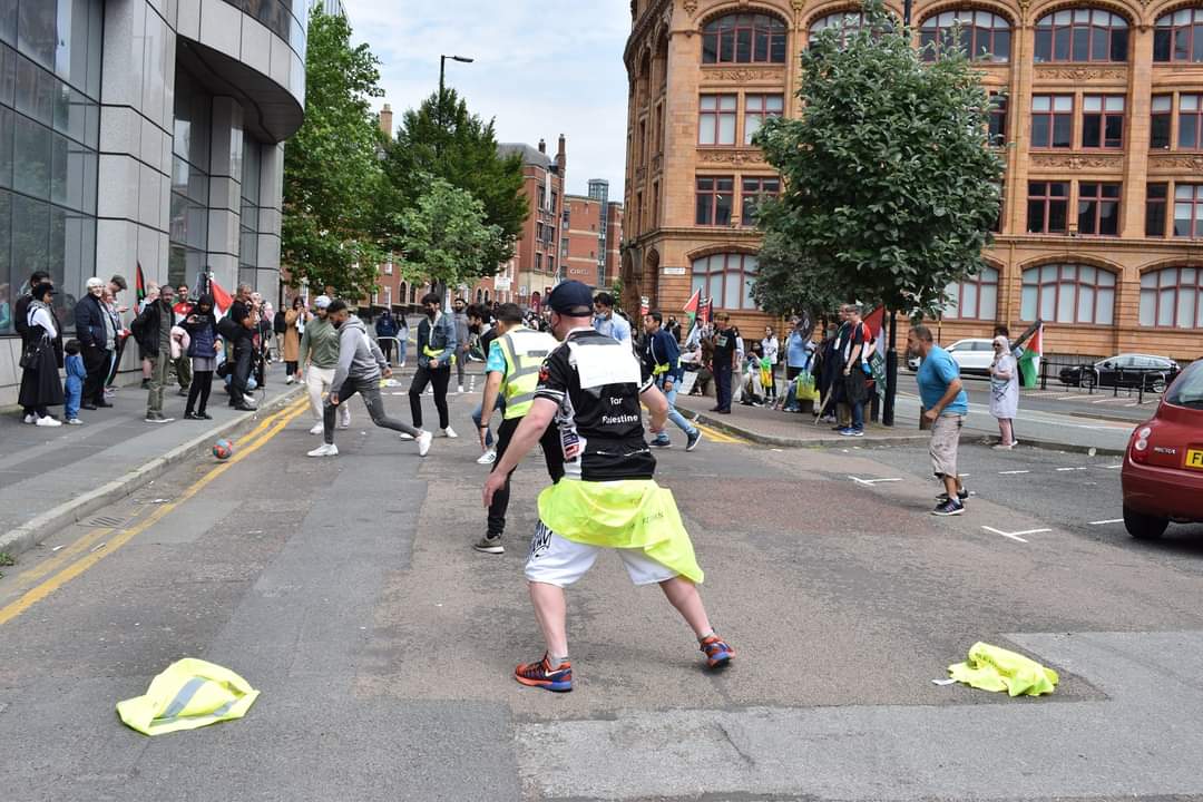 ManPalestine's tweet image. Boycott Puma protest today, football tournament outside the Puma offices.  #EndApartheid #SupportBDS #SupportBDS #BDS #BoycottPuma