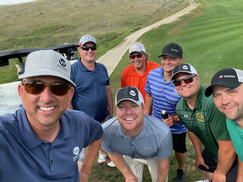 AgencyWestern's tweet photo. 🔎Westy Wear Spotted🔍
⛳️Check out our good looking group at the Brag Up Ag #GolfTourney
🤳🏽Win dinner on us by snapping and submitting your selfie wearing Westy! #MCC #InsuranceFamily https://t.co/LgyoaWk1f3