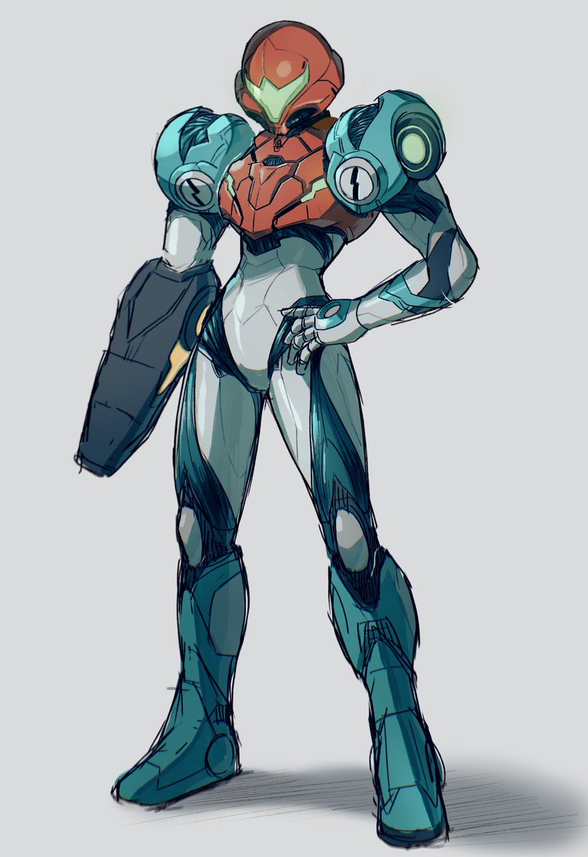 samus aran 1girl power suit (metroid) solo weapon helmet arm cannon power armor  illustration images