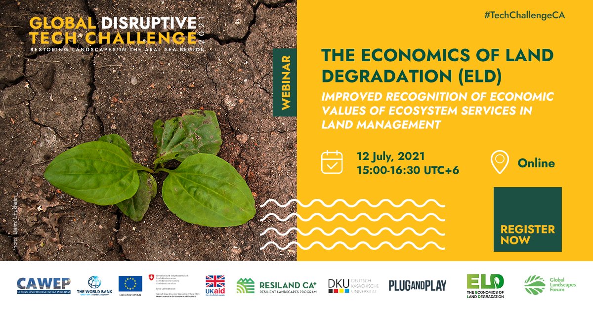 YIL_Initiative's tweet photo. How can the economic values of ecosystem services be recognized in land management? To find out, attend an interactive workshop hosted by @ELD_Initiative
📅July 12 | 15:00-16:30 UTC+6
Register here➡️https://t.co/7NqtM2KNO1
@GlobalLF @WorldBank
@PlugandPlayTC #TechChallengeCA https://t.co/KhVukc8HqX