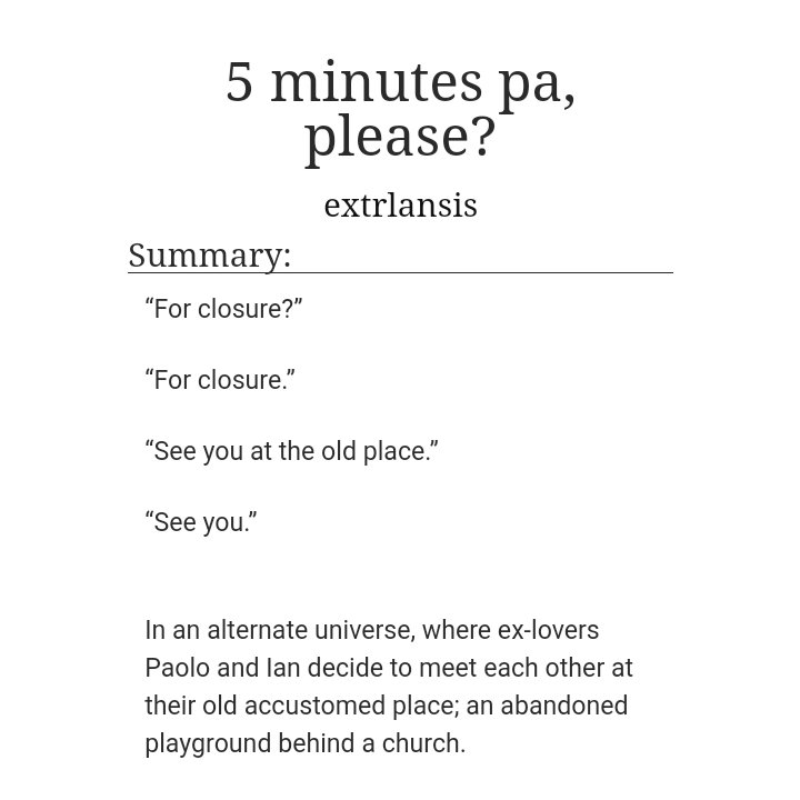 ctrlsnk_'s tweet photo. hello, right now im asleep but i kinda wrote something hehe. this is a pangpang as ex lovers &amp; dialogue-only fic. you can check it out here:

ps! bubog po, opo.

https://t.co/hn04KcxGuU https://t.co/OobBwdT1Cc