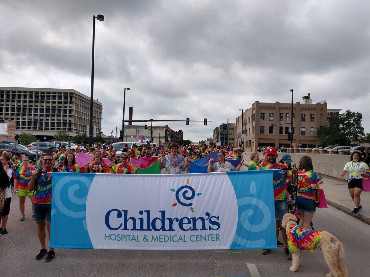 ChildrensNE's tweet photo. More great pics from today’s @heartlandpride parade! A strong showing of support from our incredible team. #pride #Pride2021 #prideomaha https://t.co/BfKI7AwBOZ