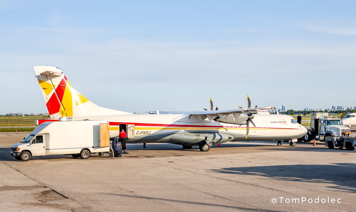 PHOTOS Members from Toronto Fire &amp; Ontatio Emergency Medical Assistance Team unloading equipment in Toronto after arriving back from the Porcupine Health Unit in Timmins. They were supporting COVID19 efforts. 
North Star Air
C-FNSJ ATR 72-200