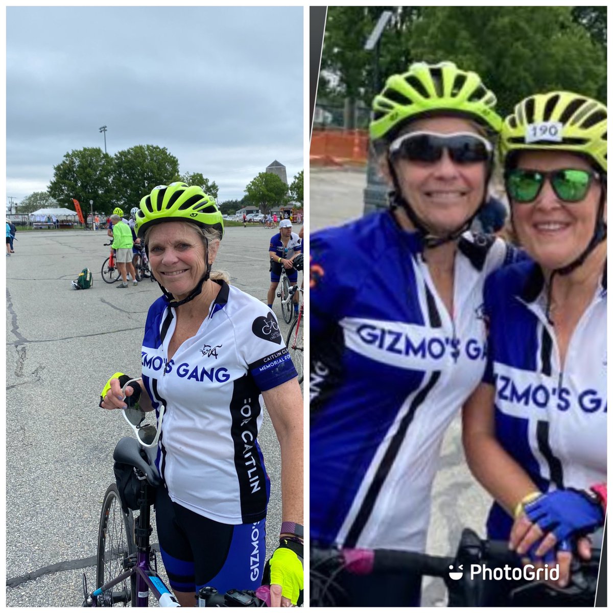 RetiredSchoolRN's tweet photo. Before the #MSCapeCodGetaway 🚴ride and at the finish with my sisinlaw Louanne 😁👍. https://t.co/aaPmFHerEg