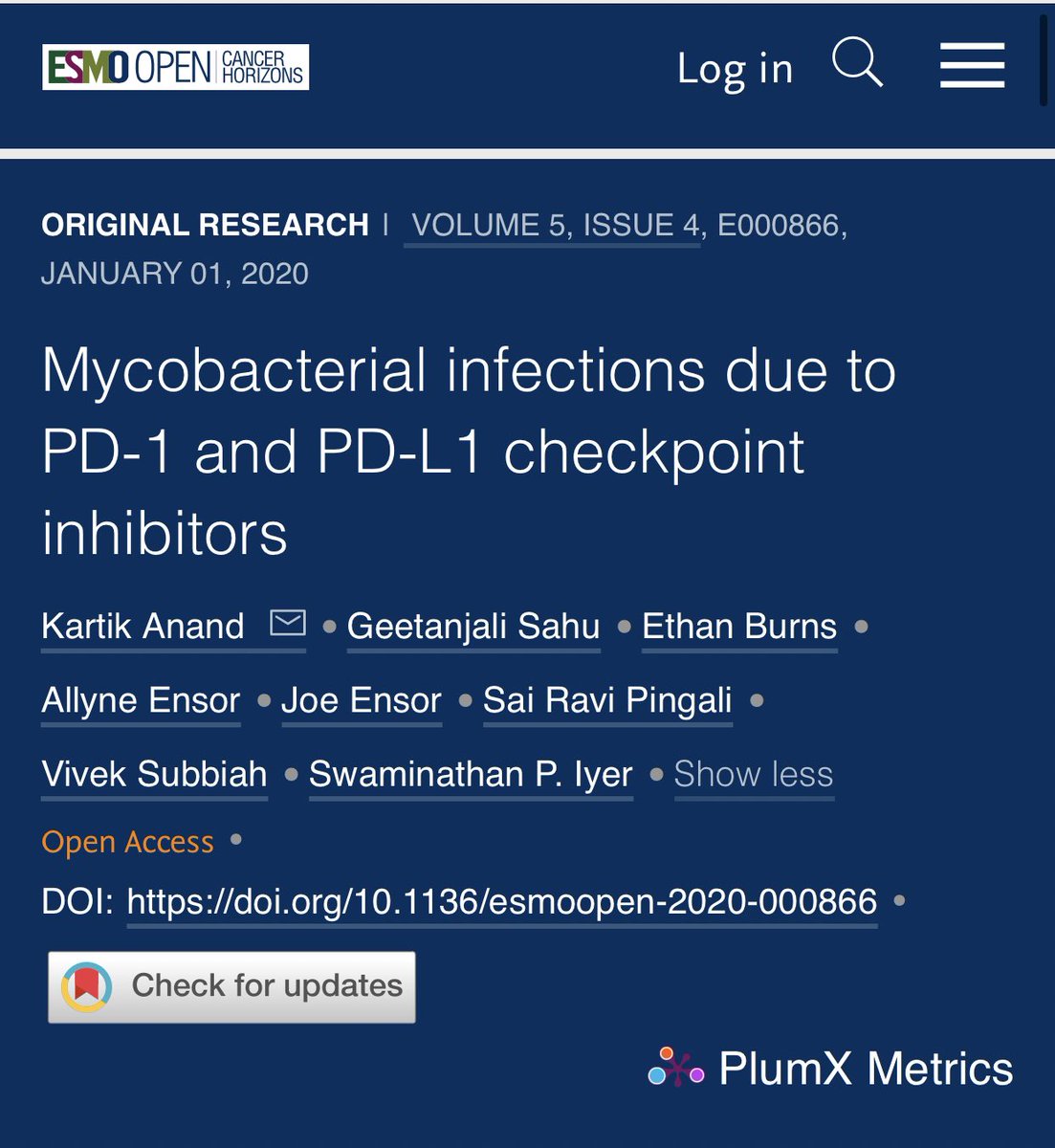 Kudos to <a href="/KAnandMD/">Kartik Anand</a> <a href="/DrSwami_Iyer/">Bloodbytes</a> for the persistence &amp; publishing it. Thanks to <a href="/cczielinski/">Christoph Zielinski</a> <a href="/ESMO_Open/">ESMO Open</a> for publishing such an important paper !