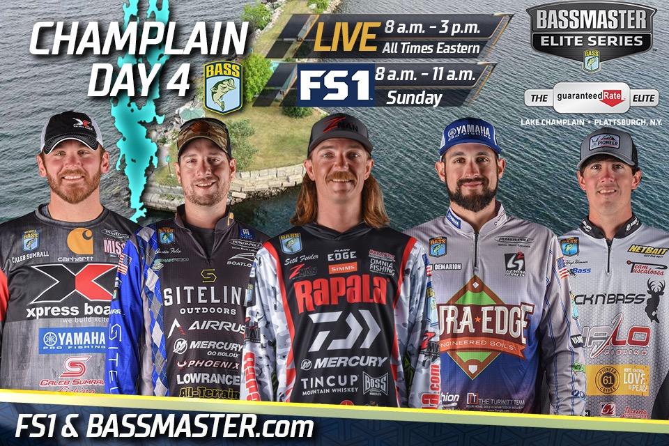 Championship Sunday of Bassmaster LIVE on Lake Champlain! Tune in and watch from 8-11 am ET on FS1 and 8-3 ET on Bassmaster.com.

Hunting mode.  Having fun and fishing one of the best lakes in the country...life is good.  Let's get em tomorrow ⚒

#BASSElite