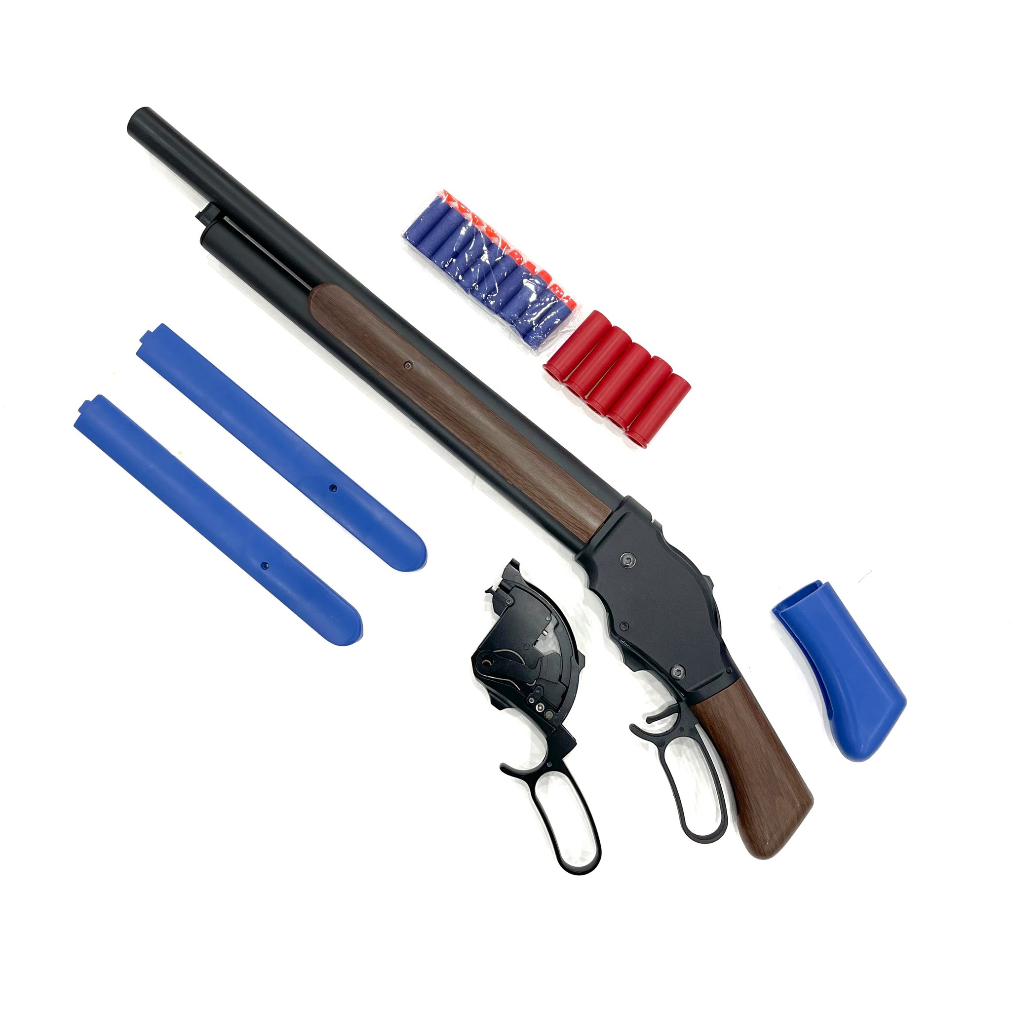 臥龍商店 M17ソードオフブラスター 1 一応スピンコックできる 自己責任 2 発射用パーツはガス使う 3 ダーツはシェルに装填できた 4 ハンマーが弱く ガス放出量が少なくて発射失敗 ハズレを引いたか ガスのタイプが違うか 5 別社の側面から排莢するもの