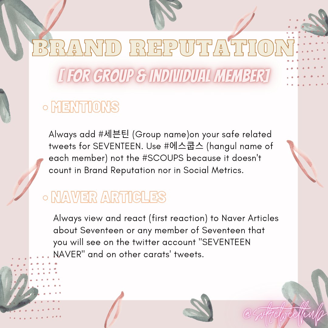 svtretweethub's tweet photo. [REMINDERS FOR SOCMET &amp; BRANDREP] 
|07.11 21|

— When you have safe related tweets for SEVENTEEN, mention and tag #세븐틴 @pledis_17 for it to be counted as mention for Social Metrics and Brand Reputation.
— When doing a follow spree, use "reply 
@pledis_17  or #세븐틴"

++ https://t.co/gY7BxkU7C1