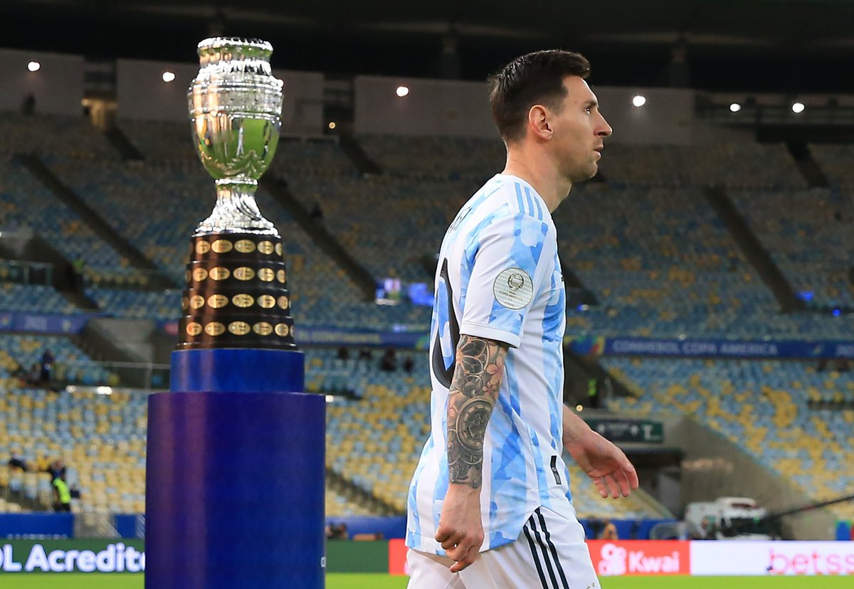 The world’s greatest players finally has an international trophy. 🐐

Argentina are champions again! 🏆

#WeAreMessi #Messi #CopaAmerica #CopaAmericaFINAL #ArgentinaVsBrazil
