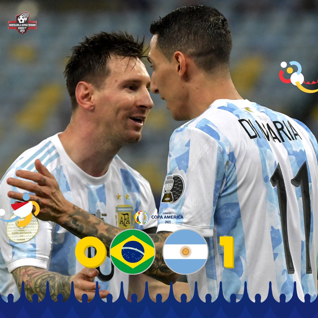 BBST15's tweet photo. #CopaAmérica - FINAL

FT: 🇧🇷 Brazil 0-1 Argentina 🇦🇷
⚽️ Di María 22'

ARGENTINA 🇦🇷 JUARA COPA AMÉRICA 2021! 🏆 https://t.co/pYFSpmtuKP