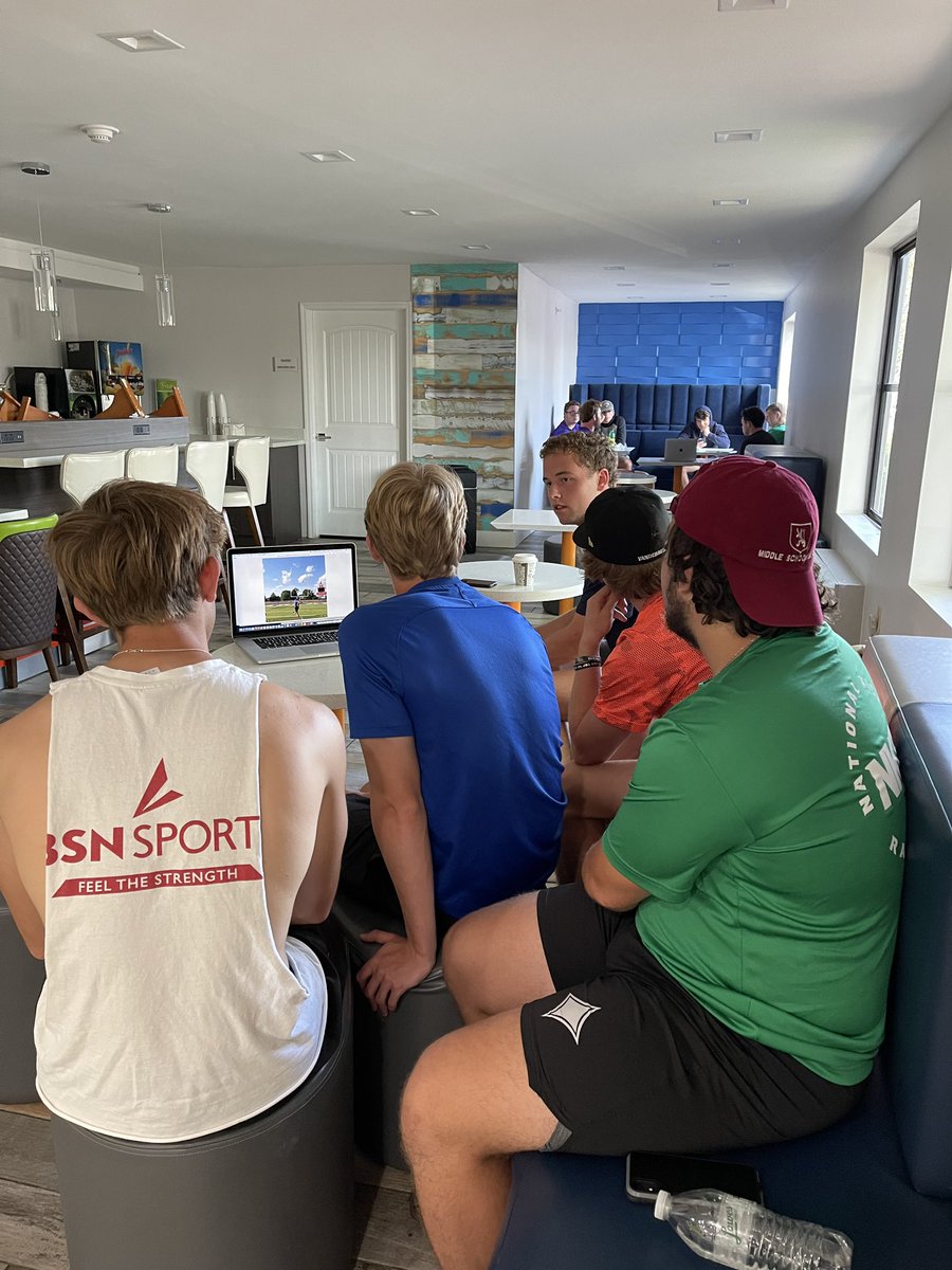 henrybeck_'s tweet photo. Going over film today between sessions @NKR_Camps https://t.co/UZm4KSLSW4