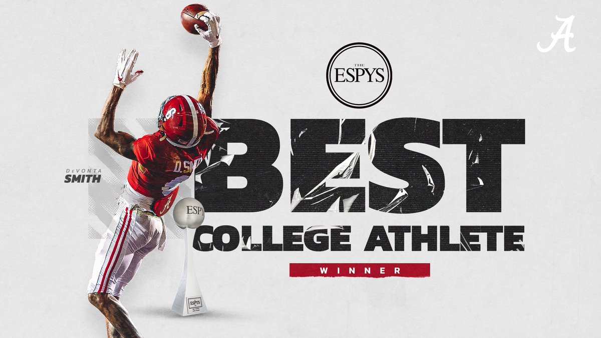 BEST COLLEGE ATHLETE. ✅ Congrats, @DeVontaSmith_6 #RollTide