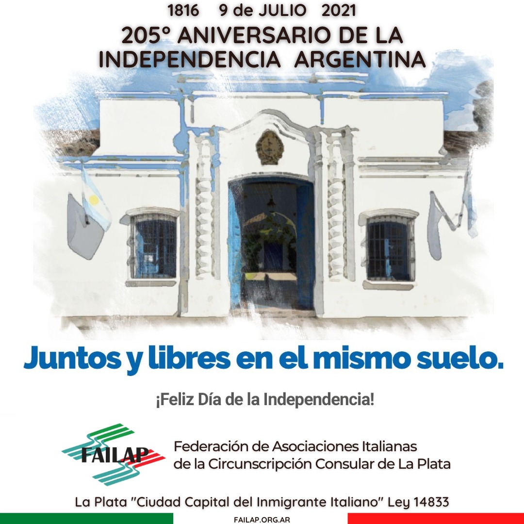 ChascomusItalia's tweet photo. ✅Desde FAILAP creemos que ser libres e independientes es vivir el presente con respeto y solidaridad, para proyectar juntos un futuro que nos incluya a todos. 
🇦🇷Feliz día de la Independencia!!! https://t.co/7ngfEyfVZY