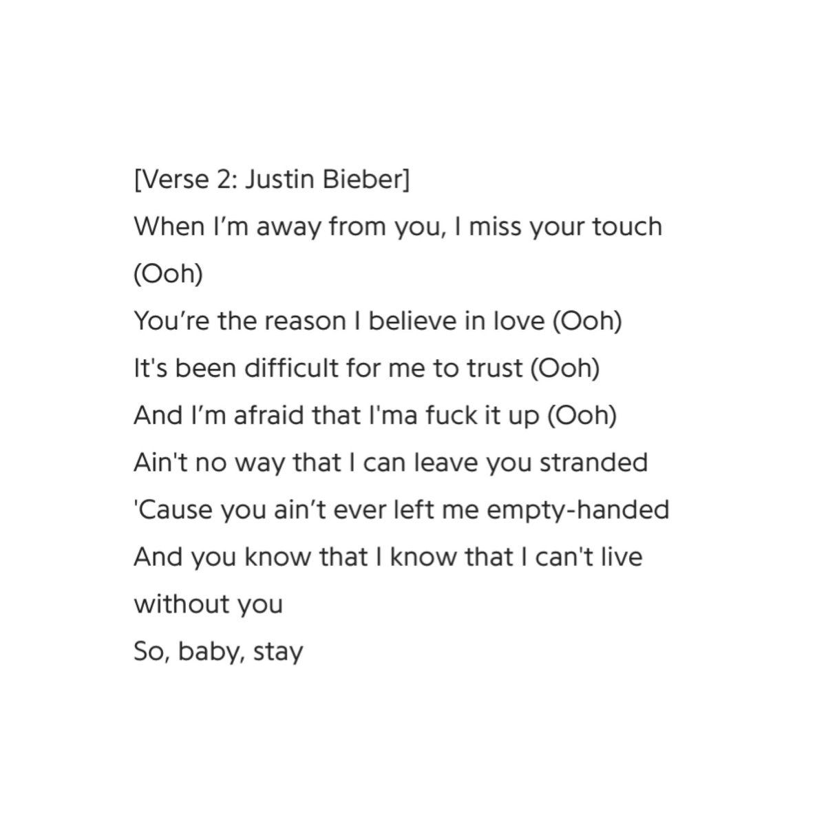 Justin Bieber News on X: Check out the lyrics for #STUCKWITHU