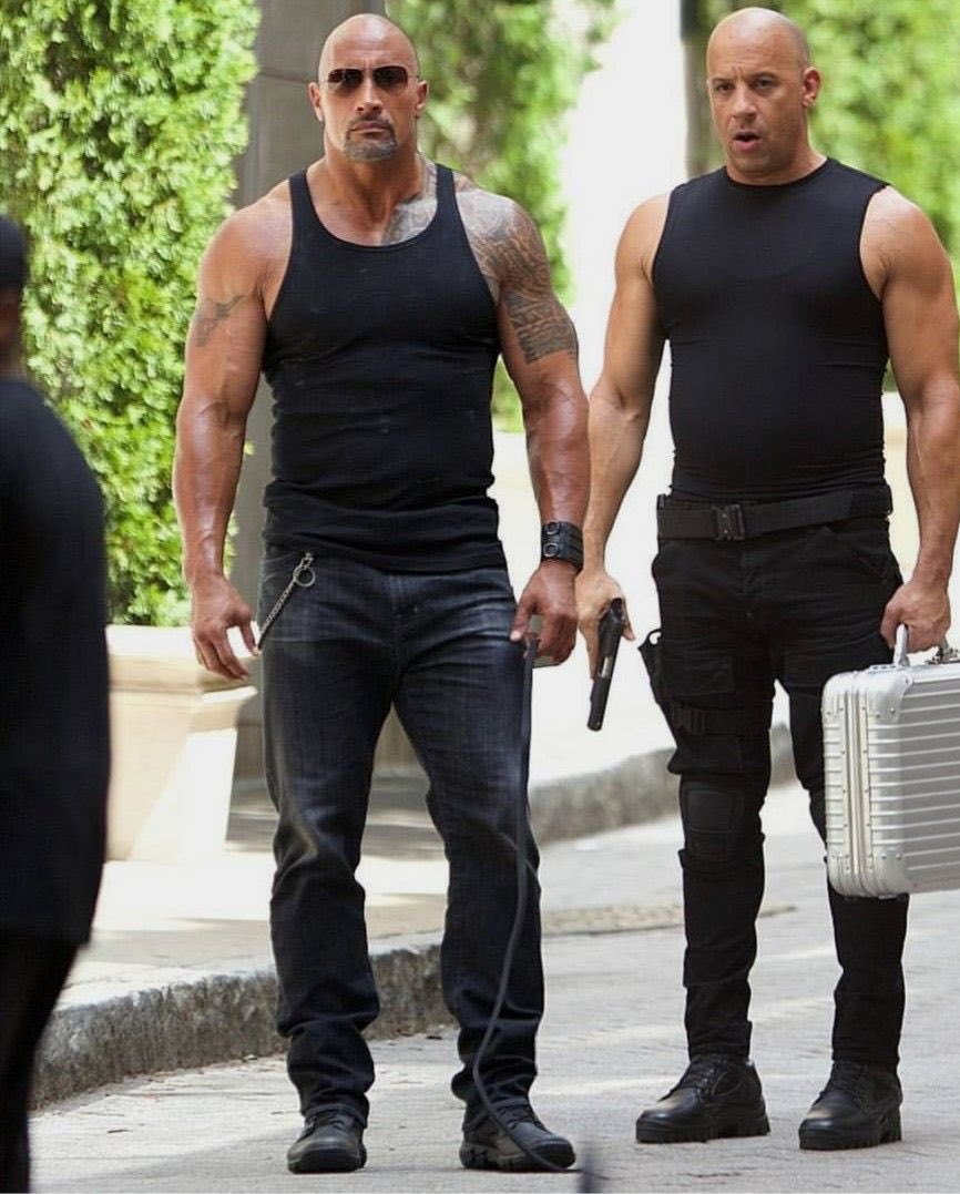 Premi Sterlin on X: I've been thinking about this all day… Someone explain to me why Vin Diesel and The Rock are a 5 inch difference in height but the same size