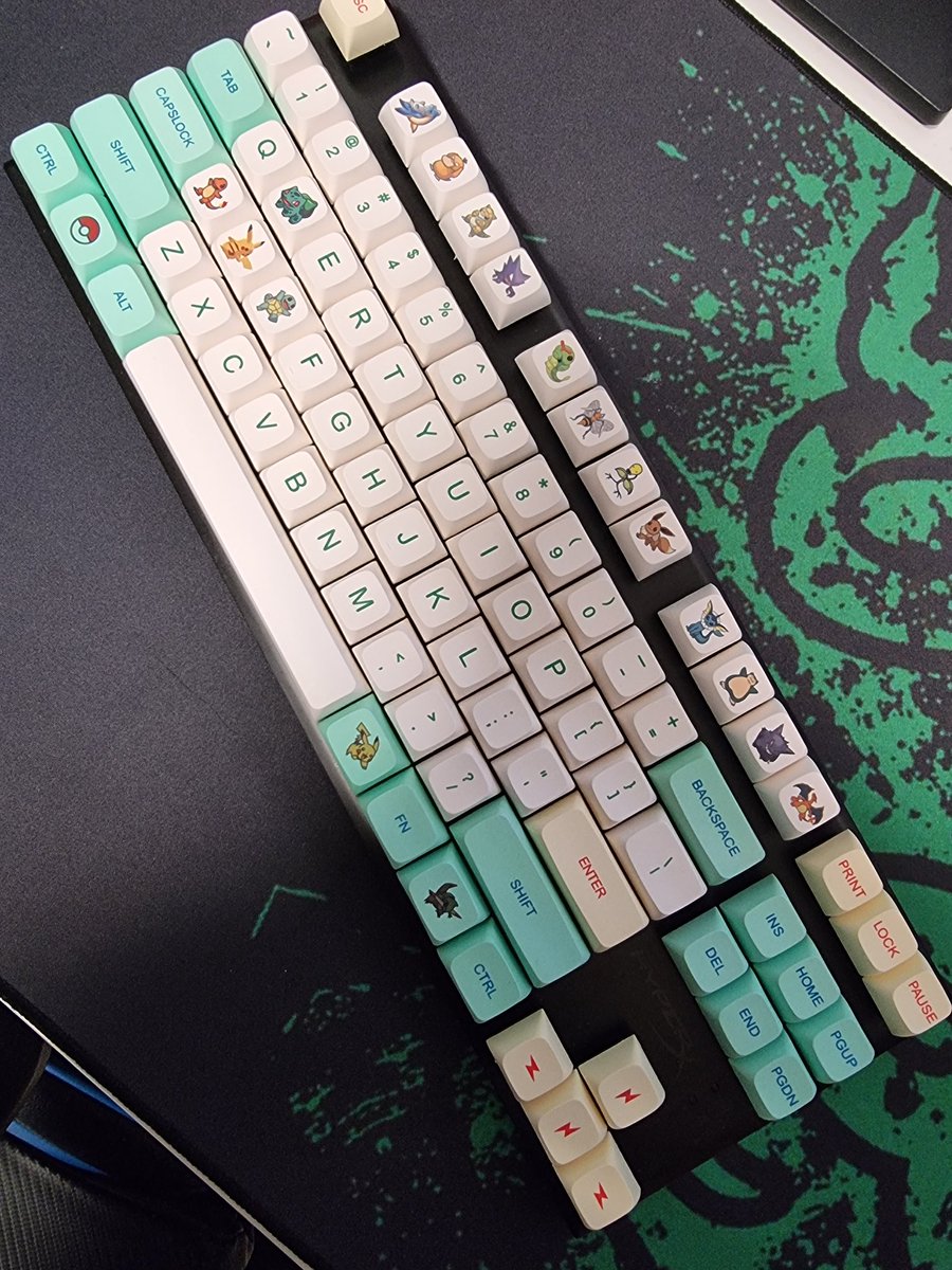 supamario0011's tweet photo. I love it!!!

#customkeyboards 
#mxswitches #mechanicalkeyboard #custom #pokemon https://t.co/Lngi0jJgpr