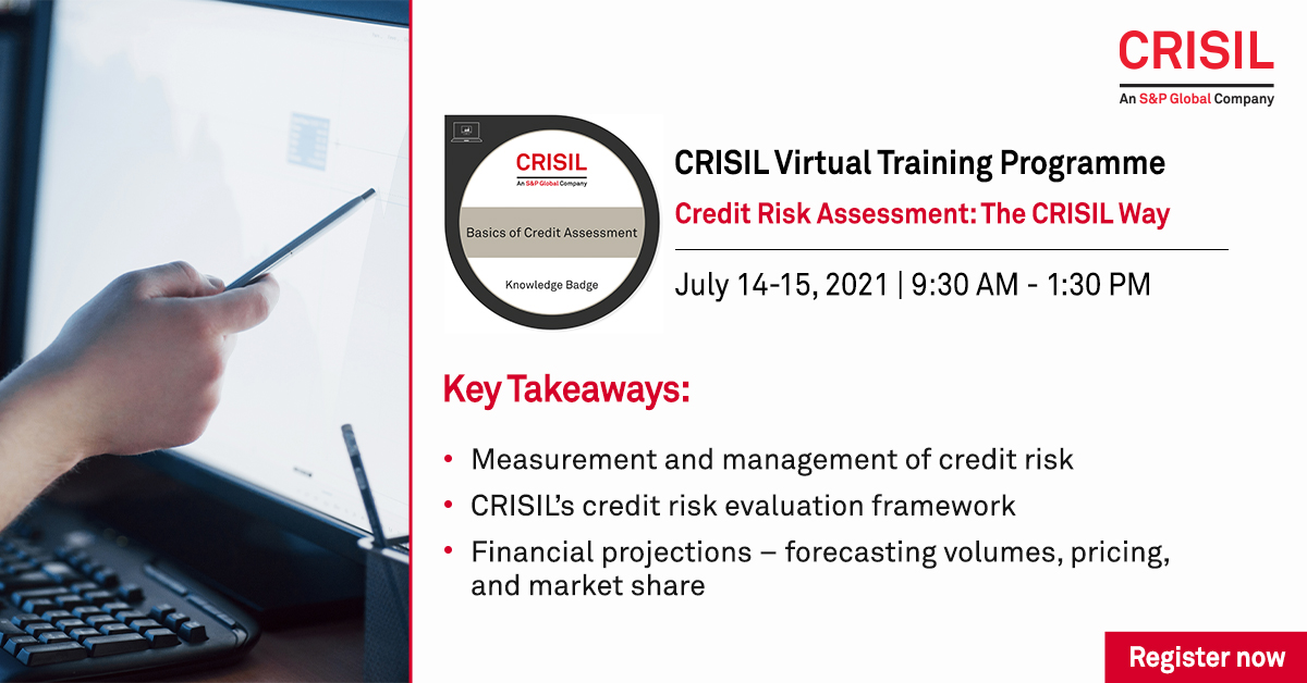 CrisilLimited's tweet photo. Are you a #RelationshipManager, #CreditUnderwriter, or a #RiskManager looking to update your knowledge? #CRISIL’s upcoming #VirtualTrainingProgramme will equip participants to analyse financial results, enhance credit decisions and understand early warning signals. https://t.co/I9SikYUMWk