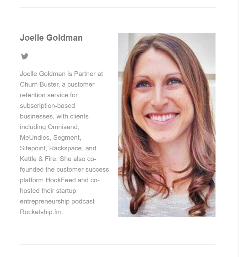 hackerbrews's tweet image. Today&apos;s indie hacker of the day is @JoelleGoldman, Co-founder of @ChurnBuster