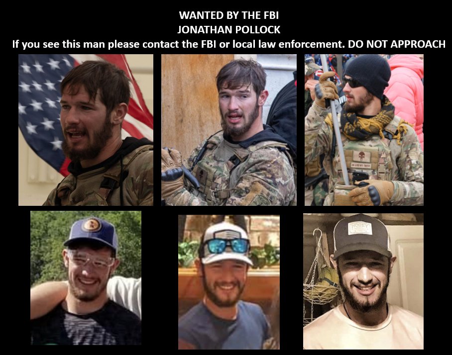 <a href="/MacFarlaneNews/">Scott MacFarlane</a> Jonathan Pollock aka #Magnolia aka #FullCamoKneePads is wanted by the FBI. He has been charged in connection with Capitol Riots and is currently a fugitive from Justice. #CapitolRiot #SeditionHunters,