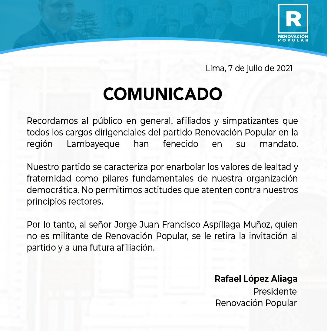 Renovación Popular (Renovacion_Peru) / Twitter