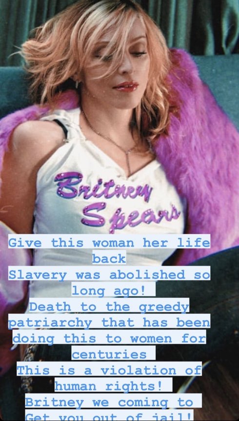 TheSpearsRoom's tweet photo. Madonna has spoken and is 100% on side #FreeBritney! ❤️ https://t.co/YFPy8VoYYT