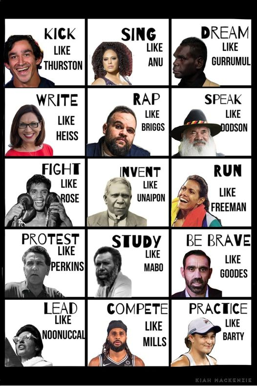 naidocweek's tweet photo. Sharing this! Designed by Kiah Mackenzie. "I made this in celebration of NAIDOC week! Go out there and kick, sing, dream, write, rap, speak, fight, invent, run, protest, study, lead, compete, practice, and be BRAVE!" 👏🏾👏🏾#NAIDOC2021 #HealCountry https://t.co/35nbqfJx1z