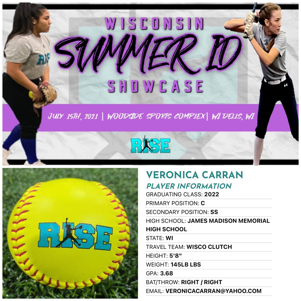 2022 Veronica Carran (James Madison Memorial HS &amp; Wisco Clutch) will be making her RISE debut on July 15th at the Wisconsin Summer ID Showcase! #whosnext? #Adidas #getnoticed

ONE Week Away! Reserve YOUR spot, Register NOW ➡️ form.jotform.com/90375497574168