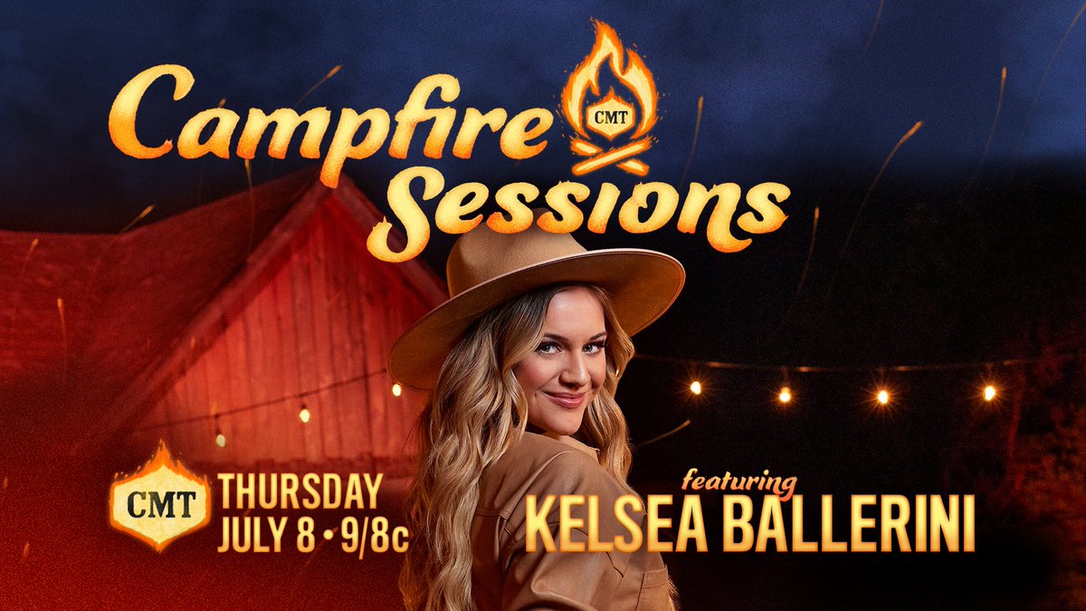 CMT's tweet image. Who&apos;s ready to hear @KelseaBallerini belt out some of her hits by the fire?? We are! 🙋‍♀️ 🙋‍♂️ 

Tune in to her #CMTCampfireSessions episode on #CMT NOW! 🔥