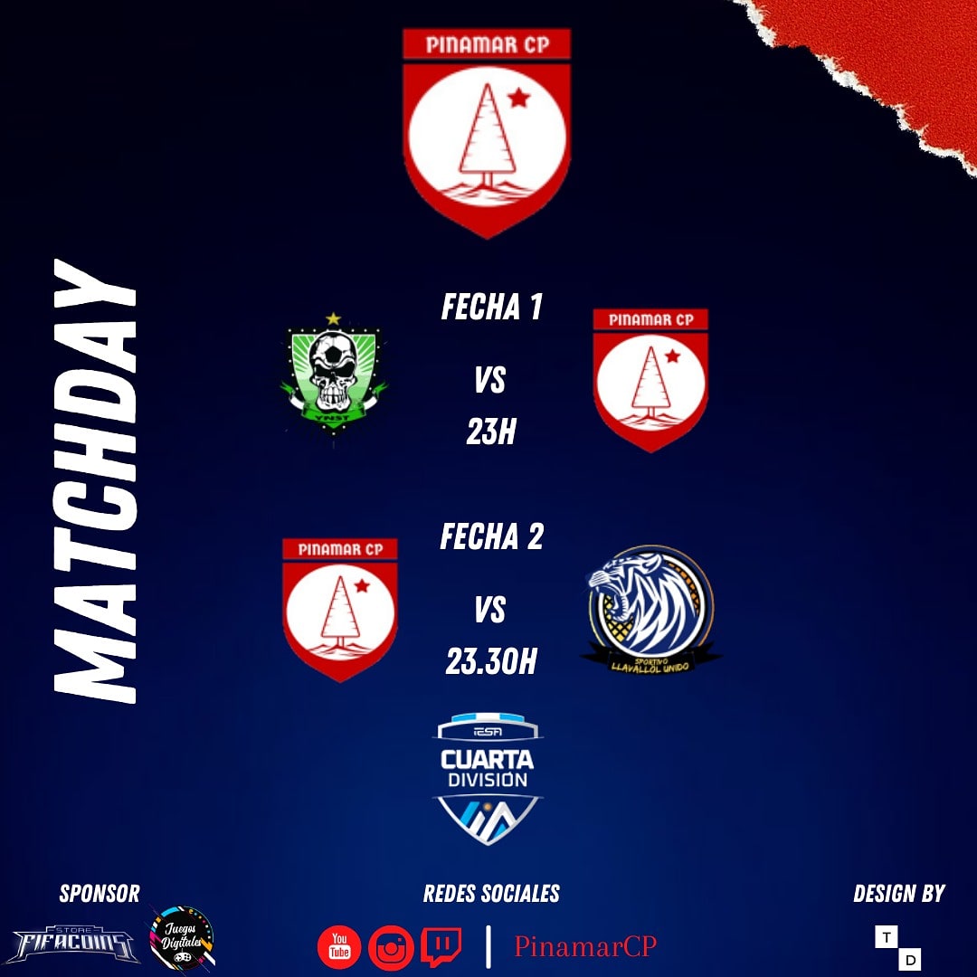 PinamarCP's tweet image. Liga IESA Argentina. Si hoy arranca la liga de IESA y el equipo se prepara para hacer el debut vs. @yonosoytraidor a las 23:00hs de visitantes y luego la 2da fecha vs. @Llavallolunido a las 23:30hs. 
📺Transmisión vía.
twitch.tv/PinamarCP

@TraineDesign
#VamosPinamarCP ⚪🔴⚪