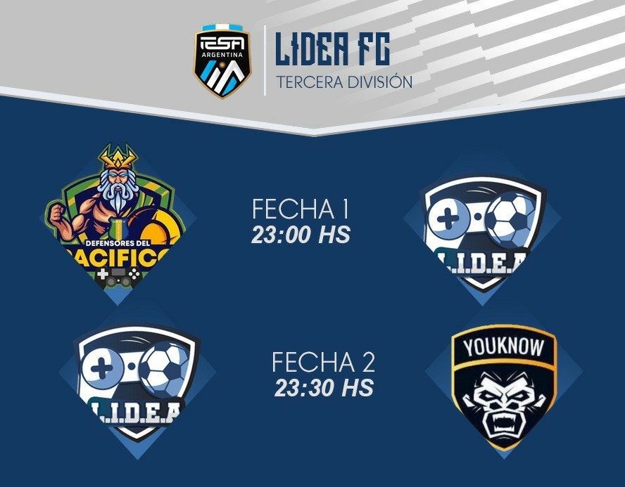 La "V Azulada" hace su debut en la tercera división de <a href="/IESAFIFAar/">IESA Argentina</a>.

🆚 <a href="/PacificoeSports/">Club Social y Deportivo Pacifico eSports</a> 
🏟️ Visitante

🆚 <a href="/youknow_fc/">YOUKNOW FC</a> 
🏟️ Stamford Bridge

Nueva temporada, misma pasión.
#DaleLidea