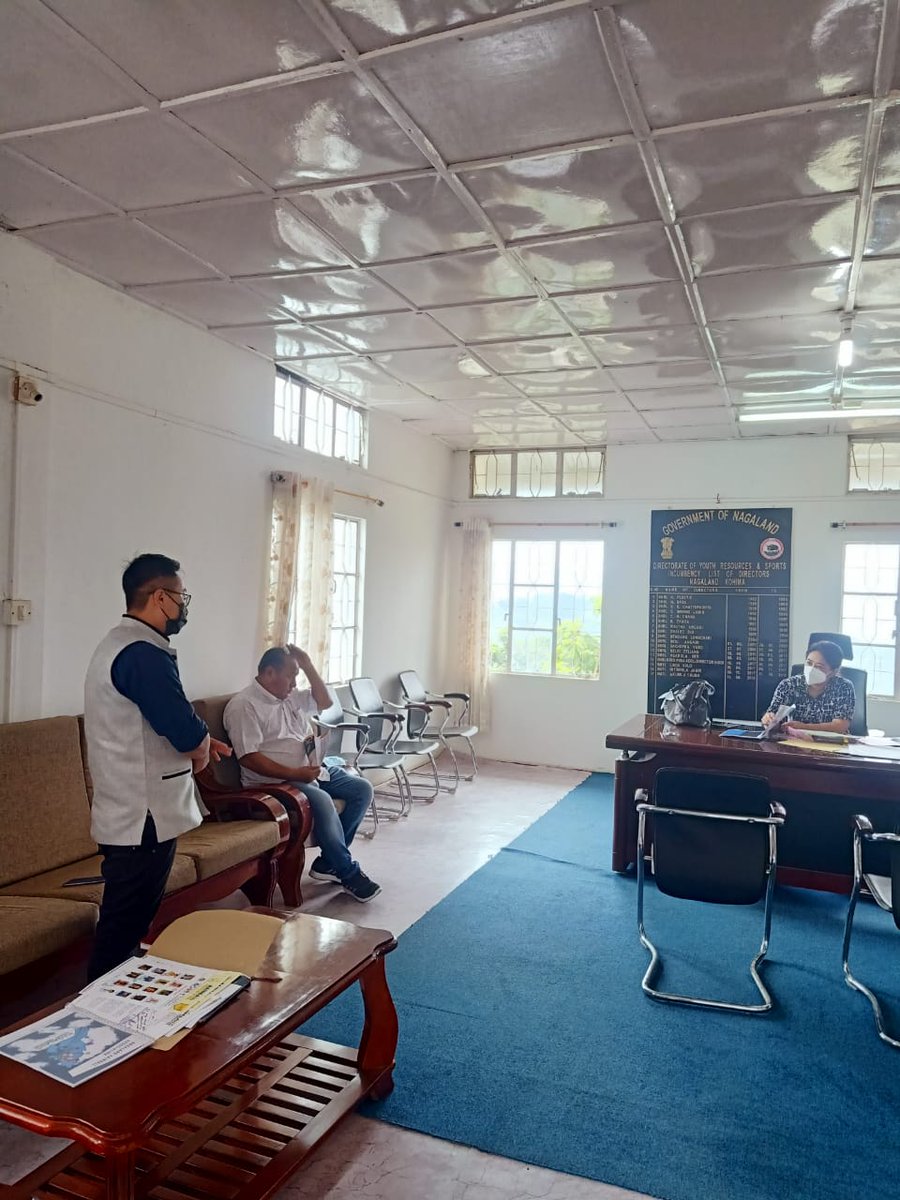 aainballindia's tweet photo. The NABA Executives led by Mr. Avizo Nienu, State Manager and President met Shri. Er. Zale Neikha, State Adviser for Youth Resources and Sports, Govt. of Nagaland toseek for Recognition &amp; Affiliation under the Department of Youth Resources and Sports, Govt. of Nagaland. https://t.co/5p3YucecIE