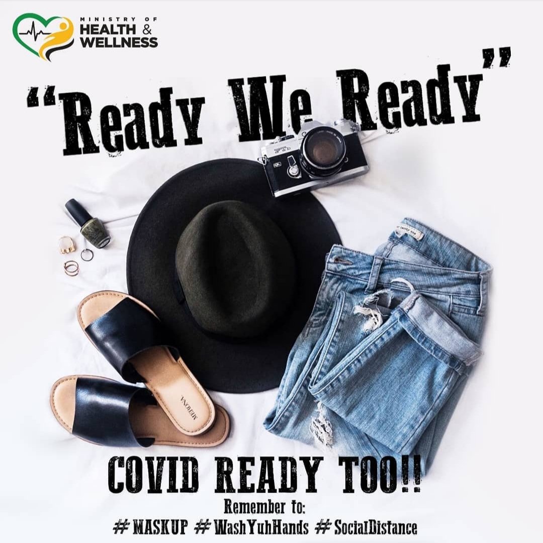 theserhajm's tweet photo. We may be outside later but remember to:

✅Wear a mask 
✅Maintain physical distance
✅Frequently wash hands
✅Sanitize always 
Let’s all play our part to keep each other safe. 

#MaskUp #KipYuhDistance #WashYuhHands #SanitizeAlways @themohwgovjm @SRHAJamaica @mohnerha https://t.co/3dXbQC9QYN