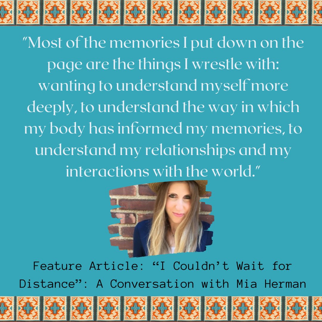 From our interview with Mia Herman, author of the essay "Wings" featured in Potomac Review issue #66. They talk about chronic pain, the craft of nonfiction, and the dubious origins of family mantras. Visit potomacreview.org to read the full article.