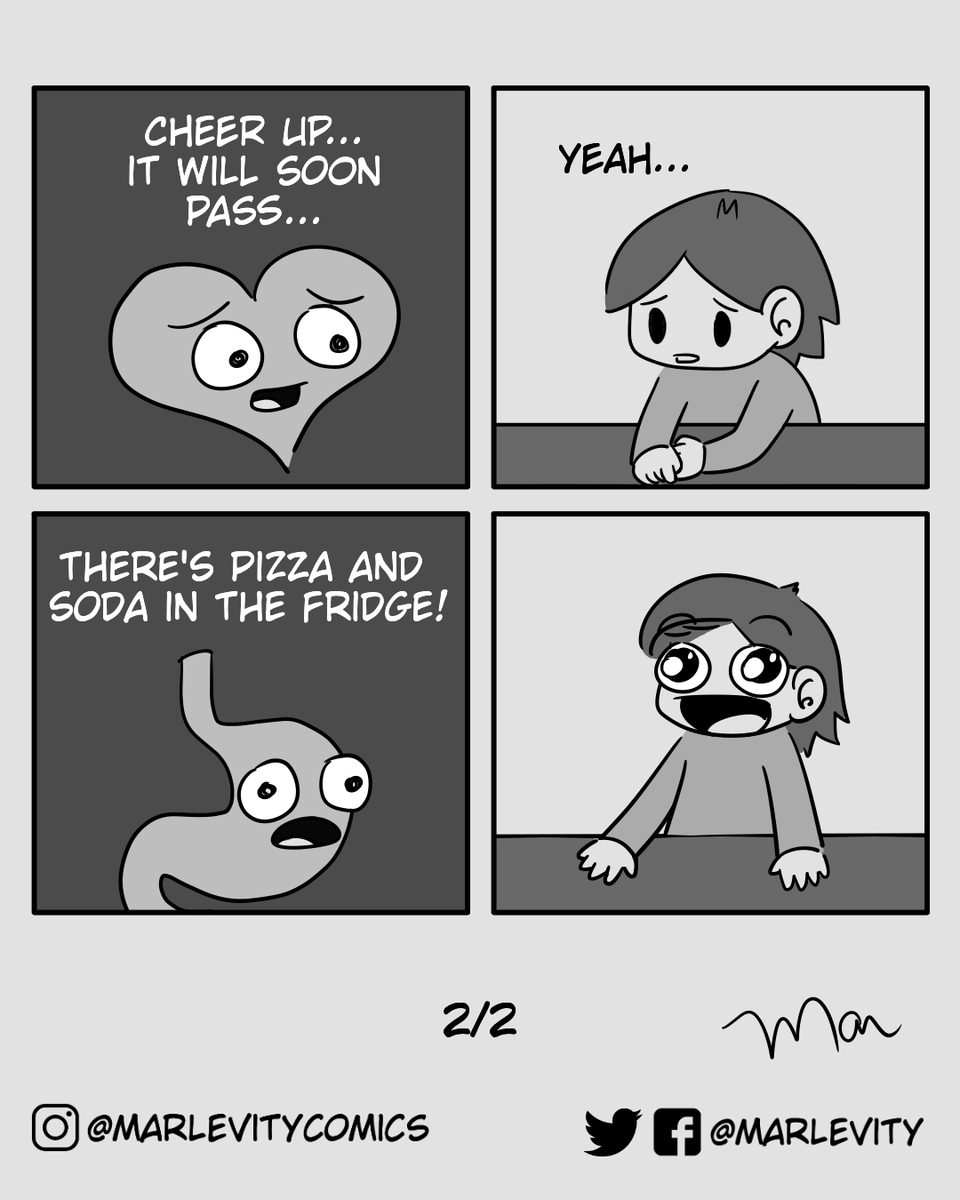 marlevity's tweet photo. Listen to your guts!

#food #sad #heart #brain #stomach #hungry #comic #comics #webcomic #webcomics #tirinhas #tiras #humor #funny #sliceoflife #comicstyle #funnycomics #comicstrips #comicstrip #fun #comical #dailycomic #funny #webtoons #dailycomics #funnycomic #sliceoflife https://t.co/iFbXbFGoST