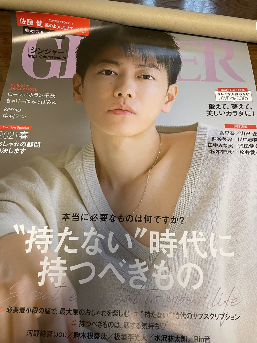 takeru321sth's tweet photo. 我が家に健さんの特大ポスター届きました☺︎幻冬舎さん、GINGERさん、ありがとうございます！！
#佐藤健
#佐藤健GINGER
#幻冬舎 
#るろうに剣心最終章 https://t.co/fPfP6UysQ8