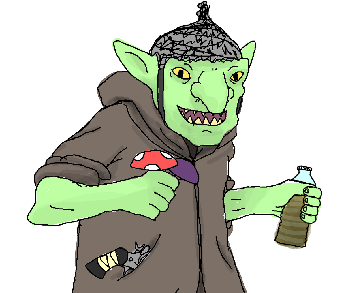 DeescoTown's tweet photo. I've been seeing a lot of very cute/handsome looking Watoto fanart, but I always pictured him as being more goblin/gremlin like. So i tried my hand at creating my own goblin style Watoto #mythbreakers #huntermyth #memebreakers https://t.co/XXwNTPbWDr